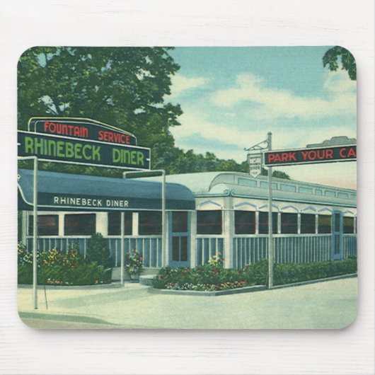 Vintages Restaurant, Retro Rhinebeck Roadside Dine Mousepad (Vorne)