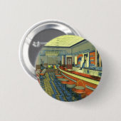 Vintages Restaurant, Retro Roadside Diner Räume Button (Vorne & Hinten)