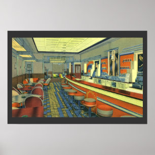 Vintages Restaurant, Retro Roadside Diner Räume Poster