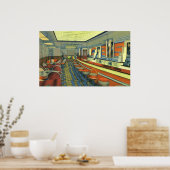 Vintages Restaurant, Retro Roadside Diner Räume Poster (Küche)