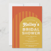 Vintages Retro-70er Terrakotta-Bogen Brautparty Einladung (Vorderseite)