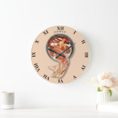 Vintages Retro Art Nouveau Beautiful Dancing Große Wanduhr (Zuhause)