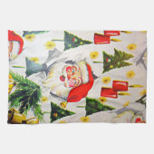 Vintages Retro Art-Weihnachtsküchen-Tuch Sankt Handtuch (Horizontal)