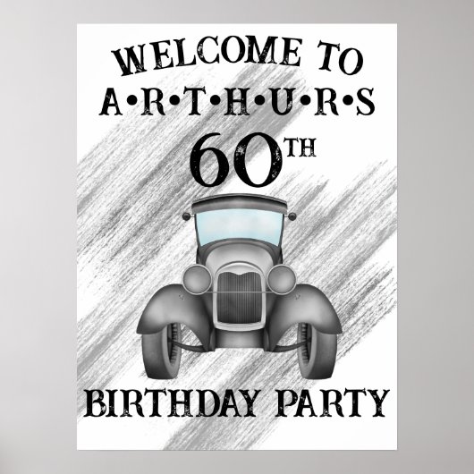 Vintages Retro-Auto - Empfang Poster (Vorne)