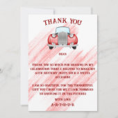 Vintages Retro-Auto mit roter Klassik Dankeskarte (Vorderseite)