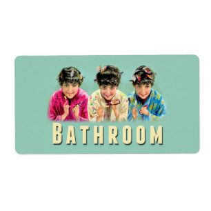 Vintages Retro-Badezimmer Umkleidebox-Etikett Klei