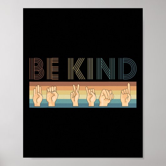 Vintages Retro Be Kind DEAF taube Bewusstsein Poster (Vorne)