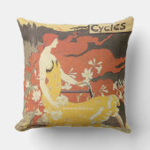 Vintages Retro Bicycle Vintag Girl Throw Kissen (Vorderseite)