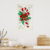 Vintages Retro-Bonbons Weihnachtsgebäck Poster (Küche)