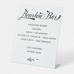 Vintages Retro Bourbon Bar Wedding Drinks Menü Sockelschild