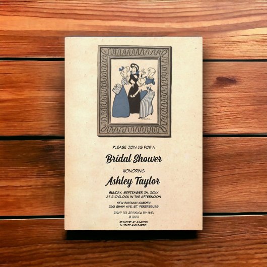 Vintages Retro-Brautparty Mitte des Jahrhunderts Einladung