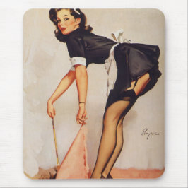 Vintages Retro Button Up Girl Mousepad