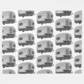 Vintages Retro Camper Trailer Wasserfarbmuster Fleecedecke (Vorderseite (Horizontal))
