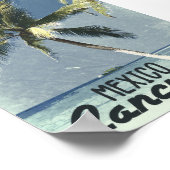 Vintages Retro Cancun Mexico Reisen Ocean Beach Ar Poster (Ecke)