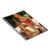 Vintages Retro Car Race Button Up Girl Notizblock (Rechte Seite)