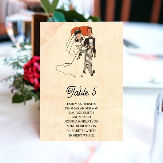 Vintages Retro Comic Buch Pop Rustikale Hochzeit Tischnummer