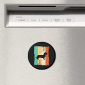 Vintages Retro-Dackel-Drahthaar Magnet (In Situ (Geschirrspüler))