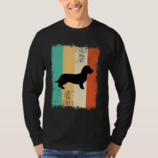 Vintages Retro-Dackel-Drahthaar T-Shirt (Vorderseite)