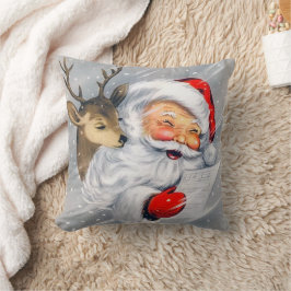 Vintages Retro-Dekor Weihnachtsmann-Rentiere Kissen