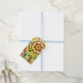 Vintages Retro-Design Blumengrün Geschenkanhänger (Mit Garn)