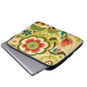 Vintages Retro-Design Blumengrün Laptopschutzhülle (Vorne Knopf)