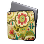 Vintages Retro-Design Blumengrün Laptopschutzhülle (Vorderseite Links)