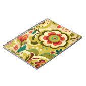 Vintages Retro-Design Blumengrün Notizblock (Linke Seite)