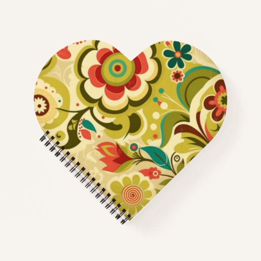 Vintages Retro-Design Blumengrün Notizblock (Vorderseite)