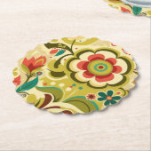 Vintages Retro-Design Blumengrün Untersetzer (angewinkelt)