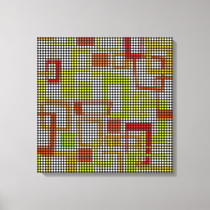 Vintages Retro Dots Disco-Muster, verschrämt Canva Leinwanddruck