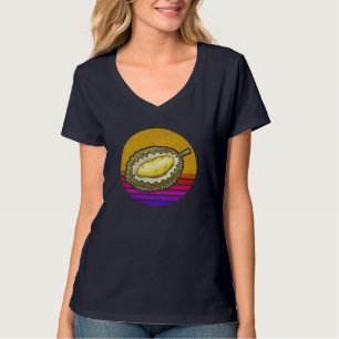 Vintages Retro Durian, Niedliches Durian Frucht T-Shirt
