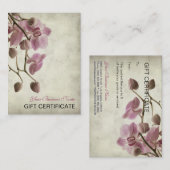 Vintages Retro einfaches Blumengeschenk-Zertifikat Rabattkarte (Vorne/Hinten)