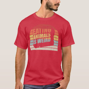 Vintages Retro-Essen Tiere ist seltsam Vegane Vege T-Shirt