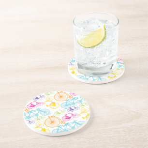 Vintages Retro-Fahrrad Verliert die Trainingsräder Untersetzer