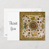 Vintages Retro-farbiges Bengali-Elefantenmuster Postkarte (Vorne/Hinten)