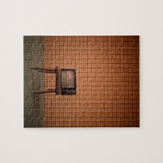 Vintages Retro-Fernsehen Puzzle (Horizontal)