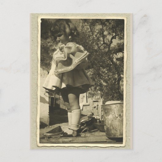 Vintages Retro-Foto auf der Postkarte (Vorderseite)