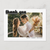 Vintages Retro-Foto | Hochzeit Danke Postcard Postkarte (Vorderseite)