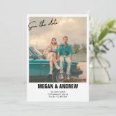 Vintages Retro-Foto Save The Date (Stehend Vorderseite)