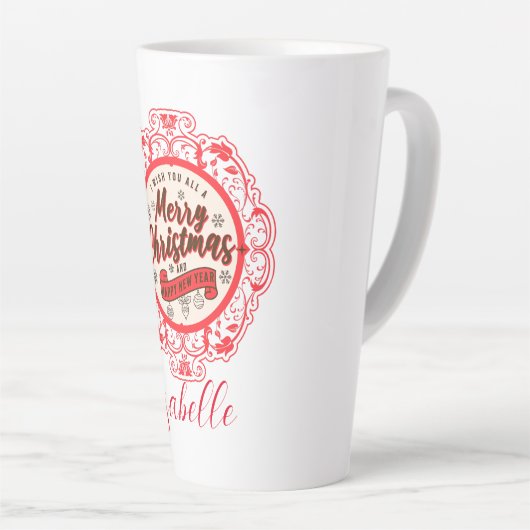 Vintages Retro Frohe Weihnachten Milchtasse (Rechte Ecke)