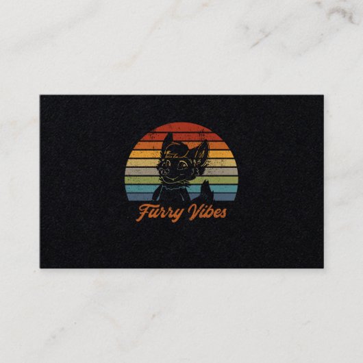 Vintages Retro-Furry-Fibes Fandom Furgeeigneten-Ge Visitenkarte (Vorderseite)