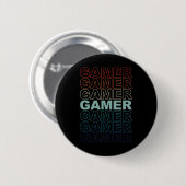Vintages Retro Gamers Video Games Gaming Videogame Button (Vorne & Hinten)