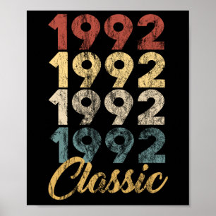 Vintages Retro Geboren 1992 27. Geburtstagsgeschen Poster