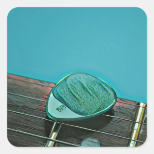 Vintages Retro-Gitarrenwerk Quadratischer Aufkleber
