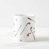 Vintages Retro Golf Golfer Clubs Balls Muster Kaffeetasse (Mittel)