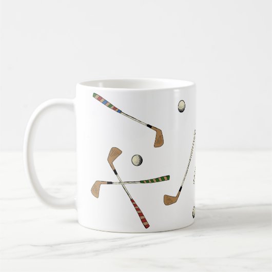 Vintages Retro Golf Golfer Clubs Balls Muster Kaffeetasse (Links)