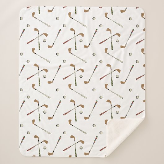 Vintages Retro Golf Golfer Klettergarten Ball Must Sherpadecke (Vorderseite)