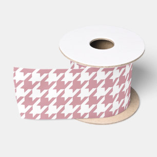 Vintages Retro-Hahnentrittmuster-Muster rosa Satinband