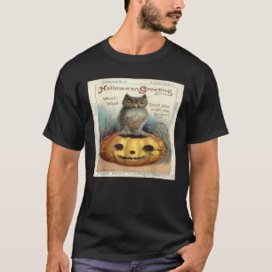 Vintages Retro Halloween Katzenkatze Postcard T-Sh T-Shirt