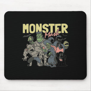 Vintages Retro Halloween Monster Mash Boo Ghost Wi Mousepad